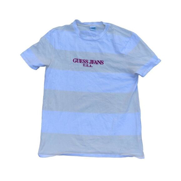 Rare Guess Farmers Market Striped Shirt Medium - Picture 3 of 6